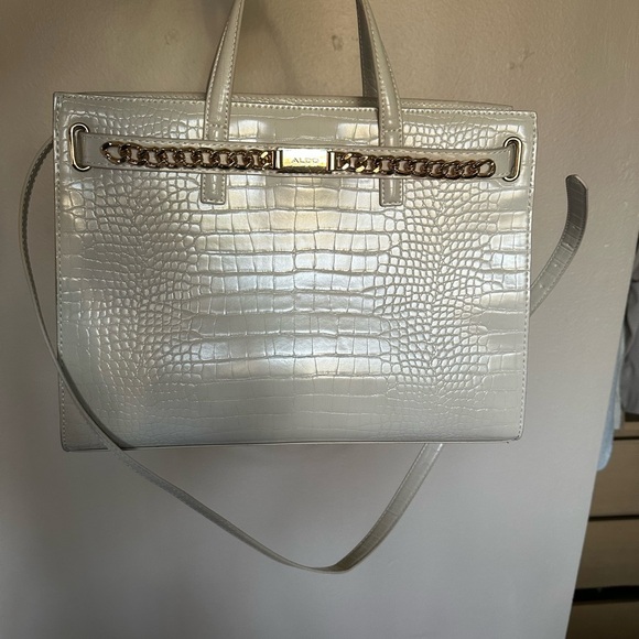 Aldo Handbags - ALDO Silver Croc-Embossed Women's Bag